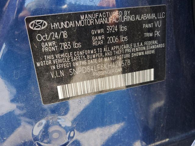 Photo 11 VIN: 5NPD84LF6KH424578 - HYUNDAI ELANTRA SE 