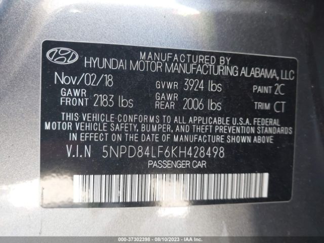 Photo 8 VIN: 5NPD84LF6KH428498 - HYUNDAI ELANTRA 