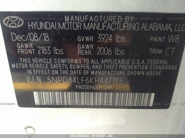 Photo 8 VIN: 5NPD84LF6KH447195 - HYUNDAI ELANTRA 