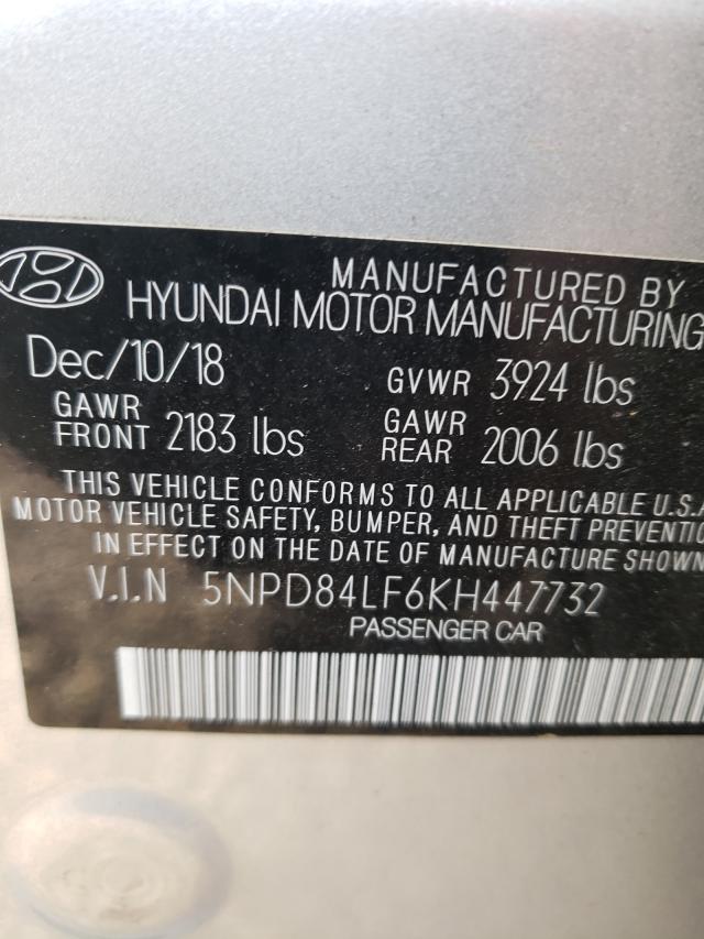 Photo 9 VIN: 5NPD84LF6KH447732 - HYUNDAI ELANTRA SE 