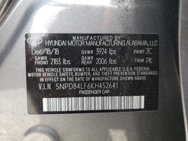 Photo 9 VIN: 5NPD84LF6KH452641 - HYUNDAI ELANTRA SE 