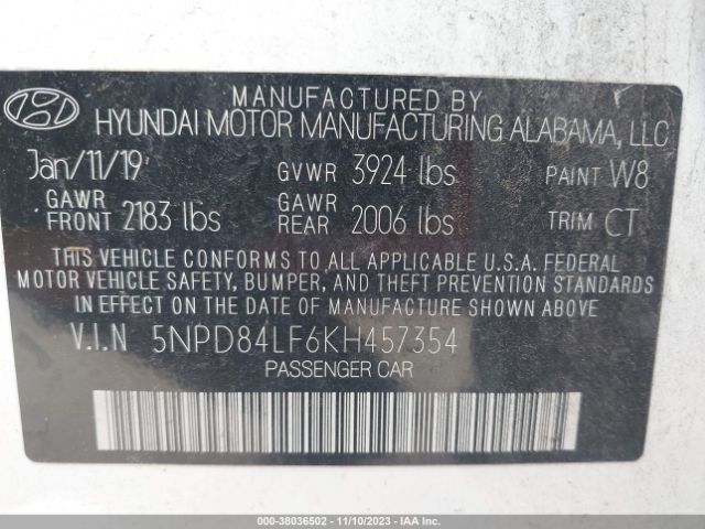 Photo 8 VIN: 5NPD84LF6KH457354 - HYUNDAI ELANTRA 