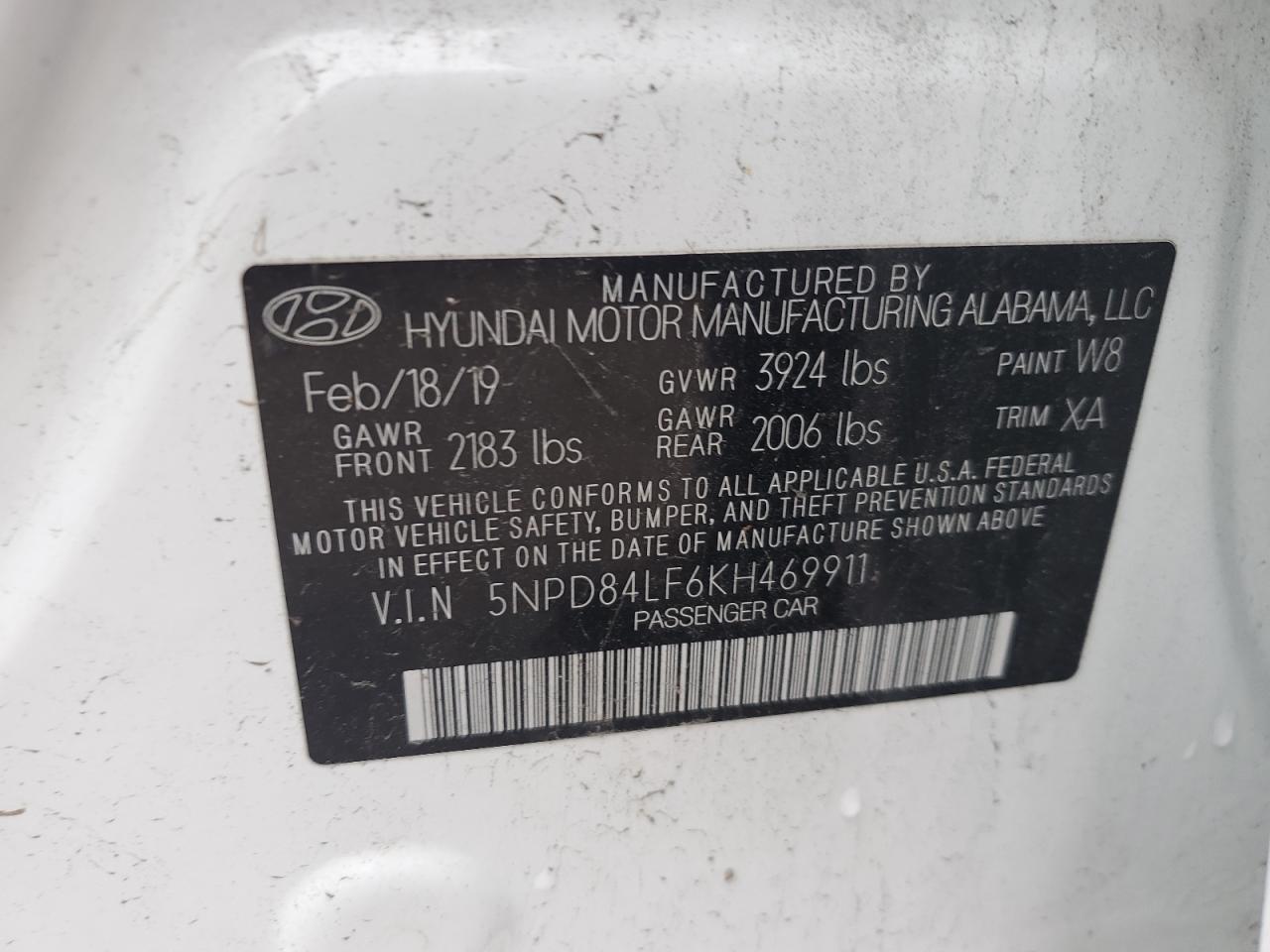 Photo 11 VIN: 5NPD84LF6KH469911 - HYUNDAI ELANTRA 