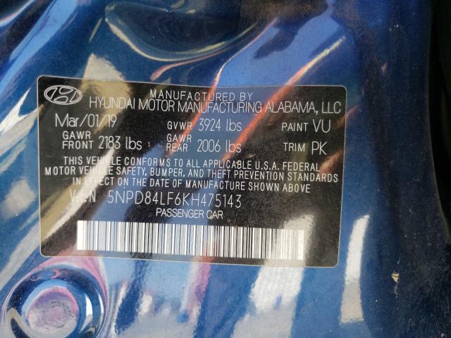 Photo 9 VIN: 5NPD84LF6KH475143 - HYUNDAI ELANTRA SE 