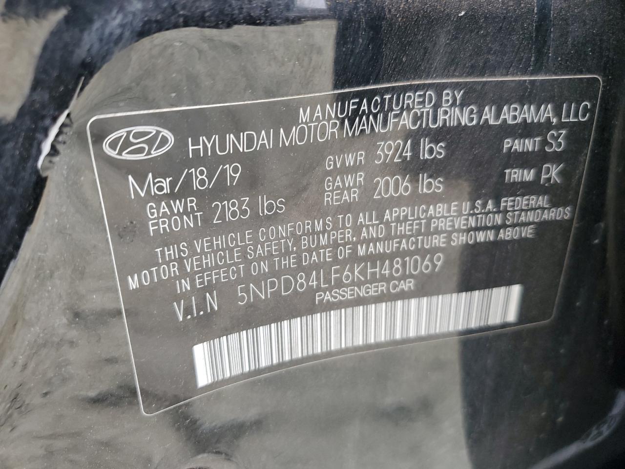 Photo 11 VIN: 5NPD84LF6KH481069 - HYUNDAI ELANTRA 