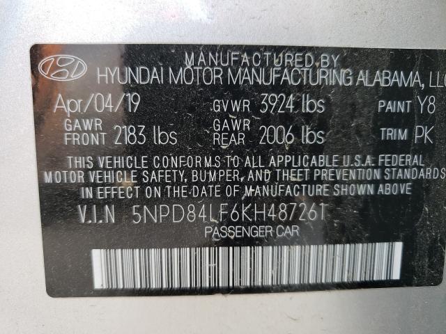 Photo 9 VIN: 5NPD84LF6KH487261 - HYUNDAI ELANTRA SE 