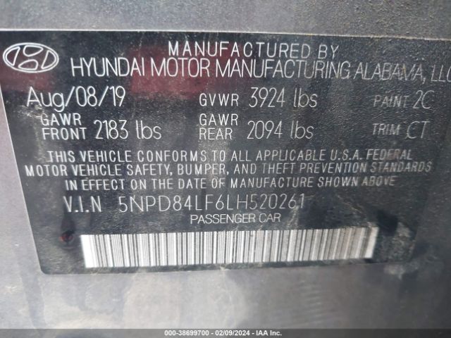 Photo 8 VIN: 5NPD84LF6LH520261 - HYUNDAI ELANTRA 