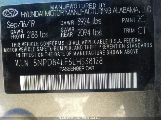 Photo 8 VIN: 5NPD84LF6LH538128 - HYUNDAI ELANTRA 