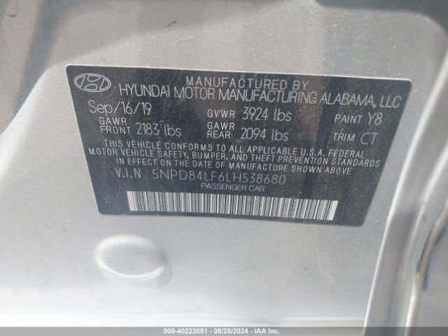 Photo 8 VIN: 5NPD84LF6LH538680 - HYUNDAI ELANTRA 