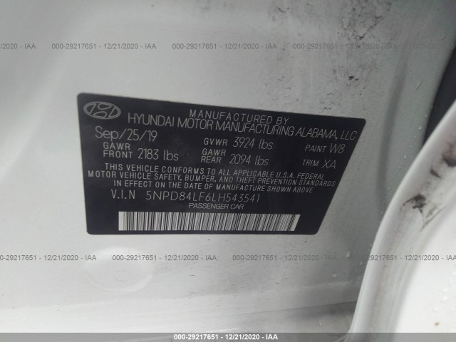 Photo 8 VIN: 5NPD84LF6LH543541 - HYUNDAI ELANTRA 