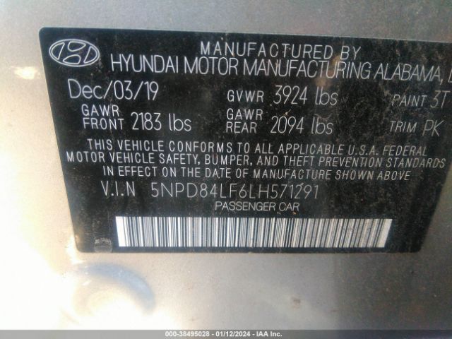 Photo 8 VIN: 5NPD84LF6LH571291 - HYUNDAI ELANTRA 