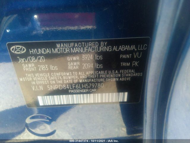 Photo 8 VIN: 5NPD84LF6LH579780 - HYUNDAI ELANTRA 