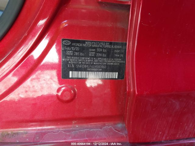 Photo 8 VIN: 5NPD84LF6LH587460 - HYUNDAI ELANTRA 