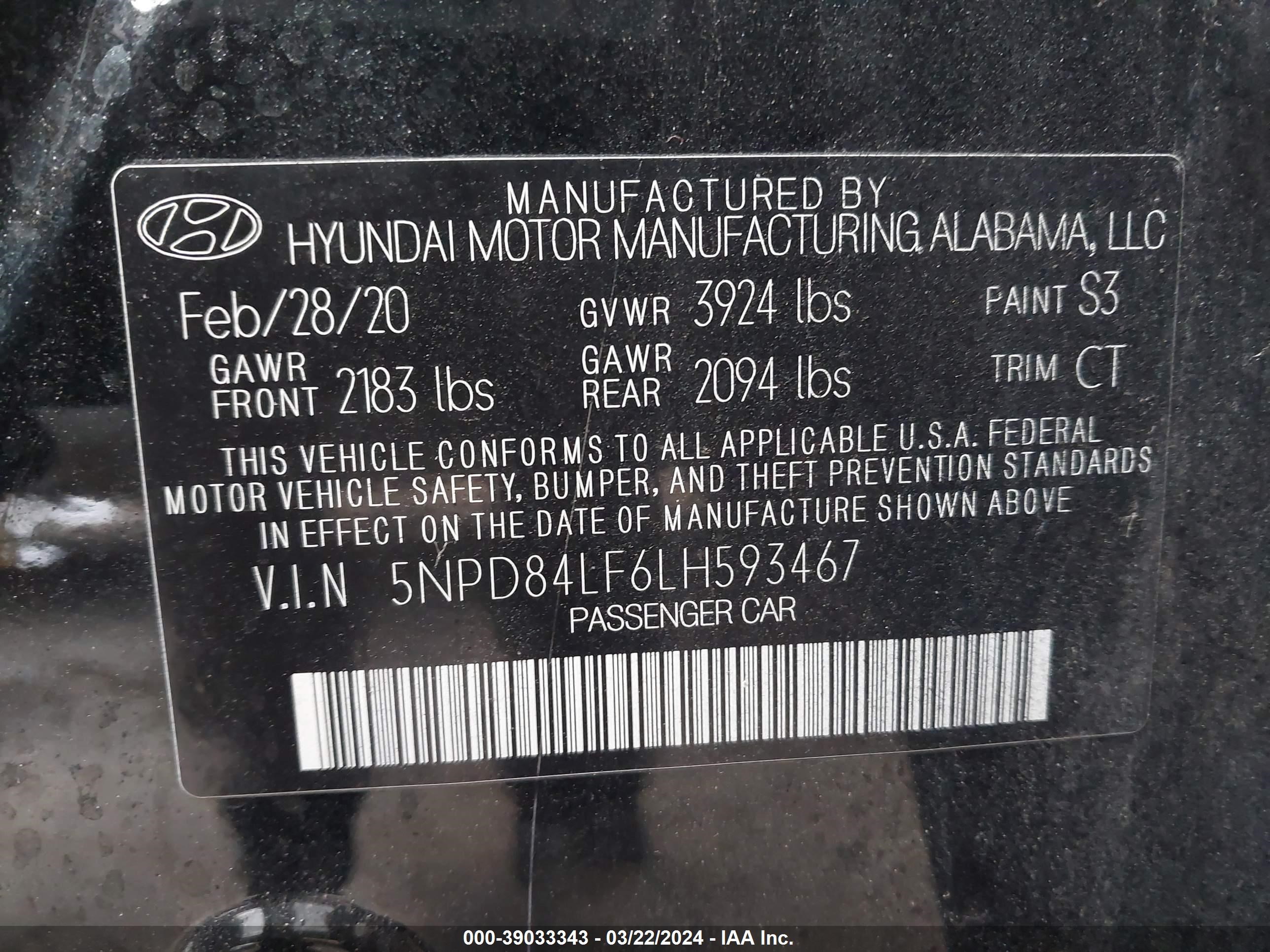 Photo 8 VIN: 5NPD84LF6LH593467 - HYUNDAI ELANTRA 