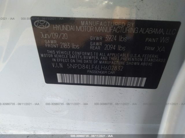 Photo 8 VIN: 5NPD84LF6LH602832 - HYUNDAI ELANTRA 