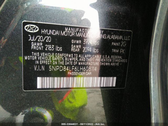 Photo 8 VIN: 5NPD84LF6LH608114 - HYUNDAI ELANTRA 