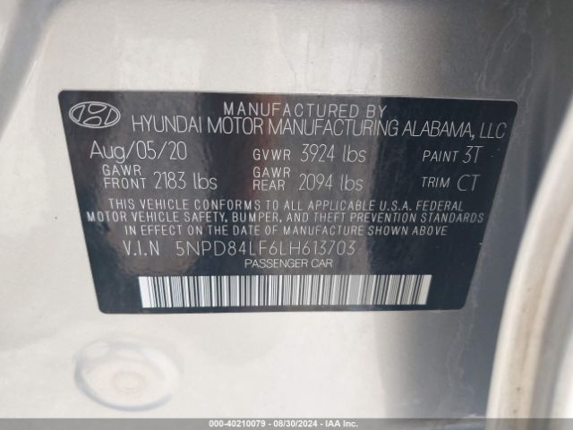 Photo 8 VIN: 5NPD84LF6LH613703 - HYUNDAI ELANTRA 