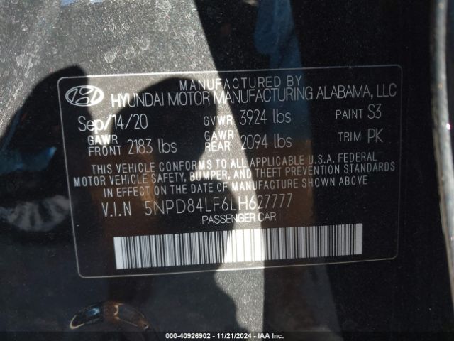 Photo 8 VIN: 5NPD84LF6LH627777 - HYUNDAI ELANTRA 