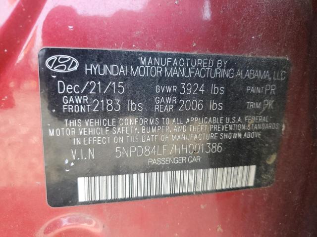 Photo 11 VIN: 5NPD84LF7HH001386 - HYUNDAI ELANTRA 