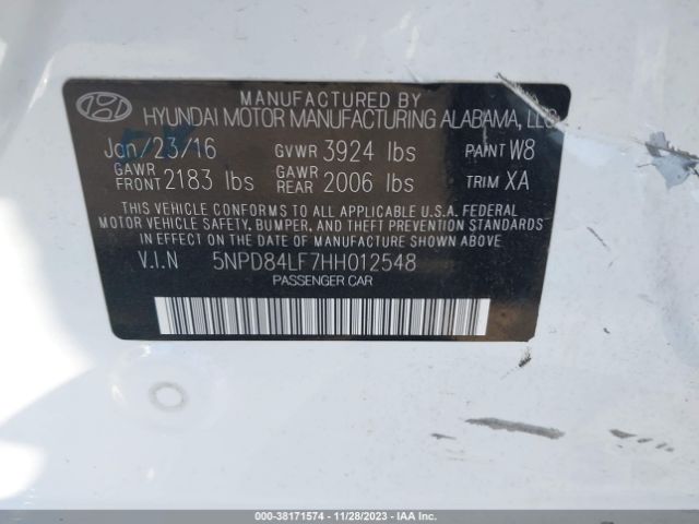 Photo 8 VIN: 5NPD84LF7HH012548 - HYUNDAI ELANTRA 