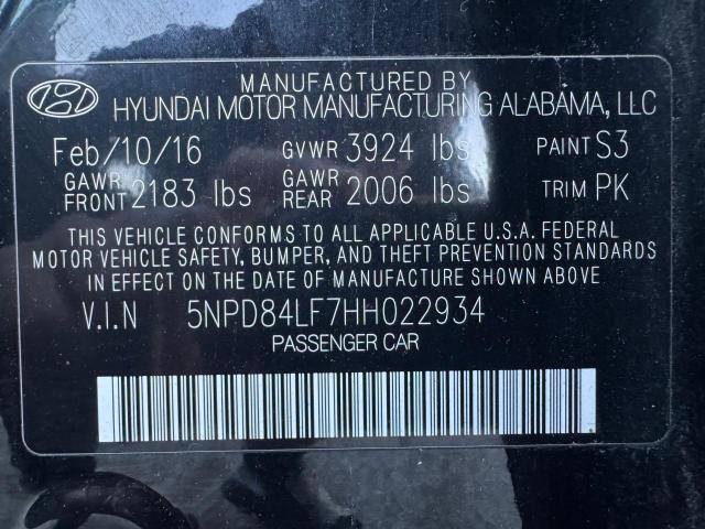 Photo 9 VIN: 5NPD84LF7HH022934 - HYUNDAI ELANTRA SE 