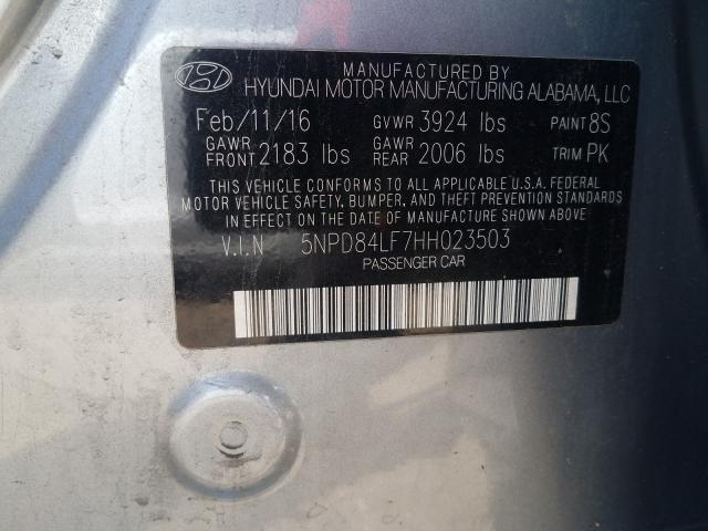 Photo 9 VIN: 5NPD84LF7HH023503 - HYUNDAI ELANTRA SE 