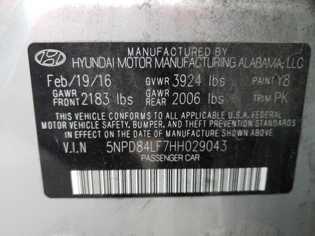 Photo 9 VIN: 5NPD84LF7HH029043 - HYUNDAI ELANTRA SE 