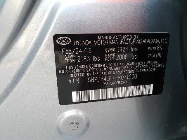 Photo 9 VIN: 5NPD84LF7HH031200 - HYUNDAI ELANTRA SE 