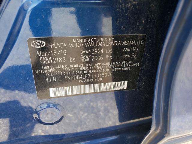 Photo 9 VIN: 5NPD84LF7HH045078 - HYUNDAI ELANTRA SE 