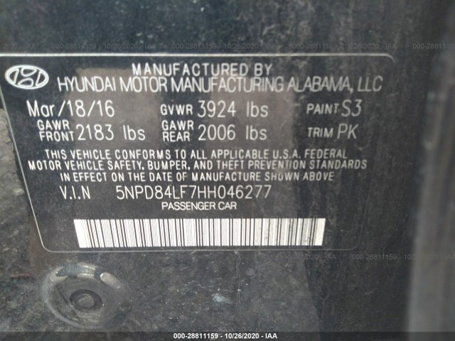 Photo 8 VIN: 5NPD84LF7HH046277 - HYUNDAI ELANTRA 