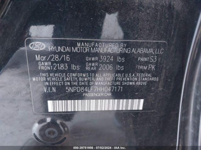 Photo 8 VIN: 5NPD84LF7HH047171 - HYUNDAI ELANTRA 