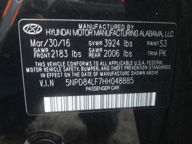 Photo 9 VIN: 5NPD84LF7HH048885 - HYUNDAI ELANTRA SE 