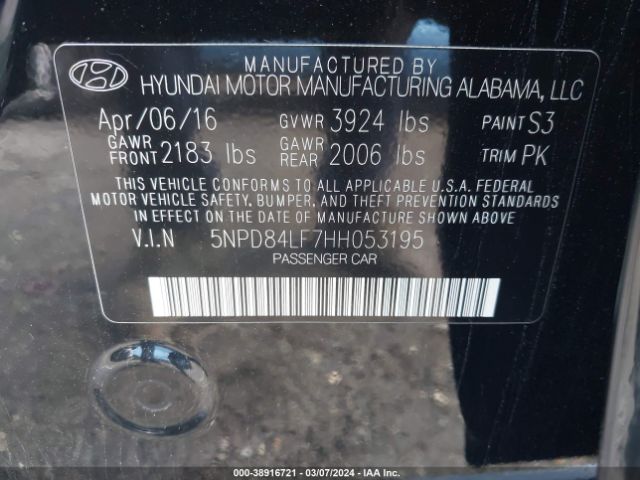 Photo 8 VIN: 5NPD84LF7HH053195 - HYUNDAI ELANTRA 