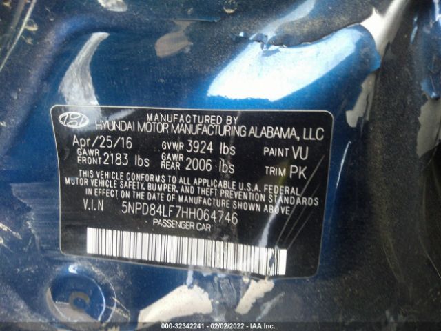 Photo 8 VIN: 5NPD84LF7HH064746 - HYUNDAI ELANTRA 