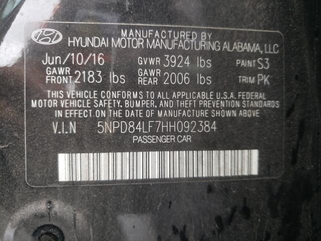 Photo 9 VIN: 5NPD84LF7HH092384 - HYUNDAI ELANTRA SE 