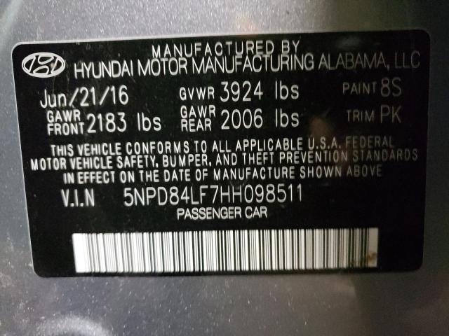 Photo 9 VIN: 5NPD84LF7HH098511 - HYUNDAI ELANTRA SE 