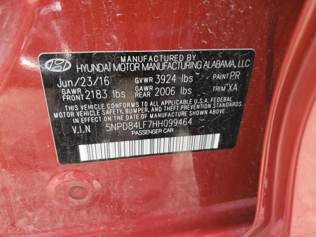 Photo 11 VIN: 5NPD84LF7HH099464 - HYUNDAI ELANTRA 