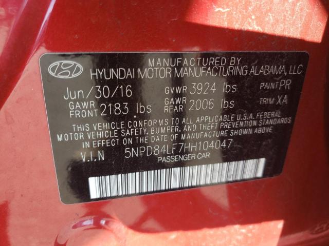 Photo 9 VIN: 5NPD84LF7HH104047 - HYUNDAI ELANTRA SE 