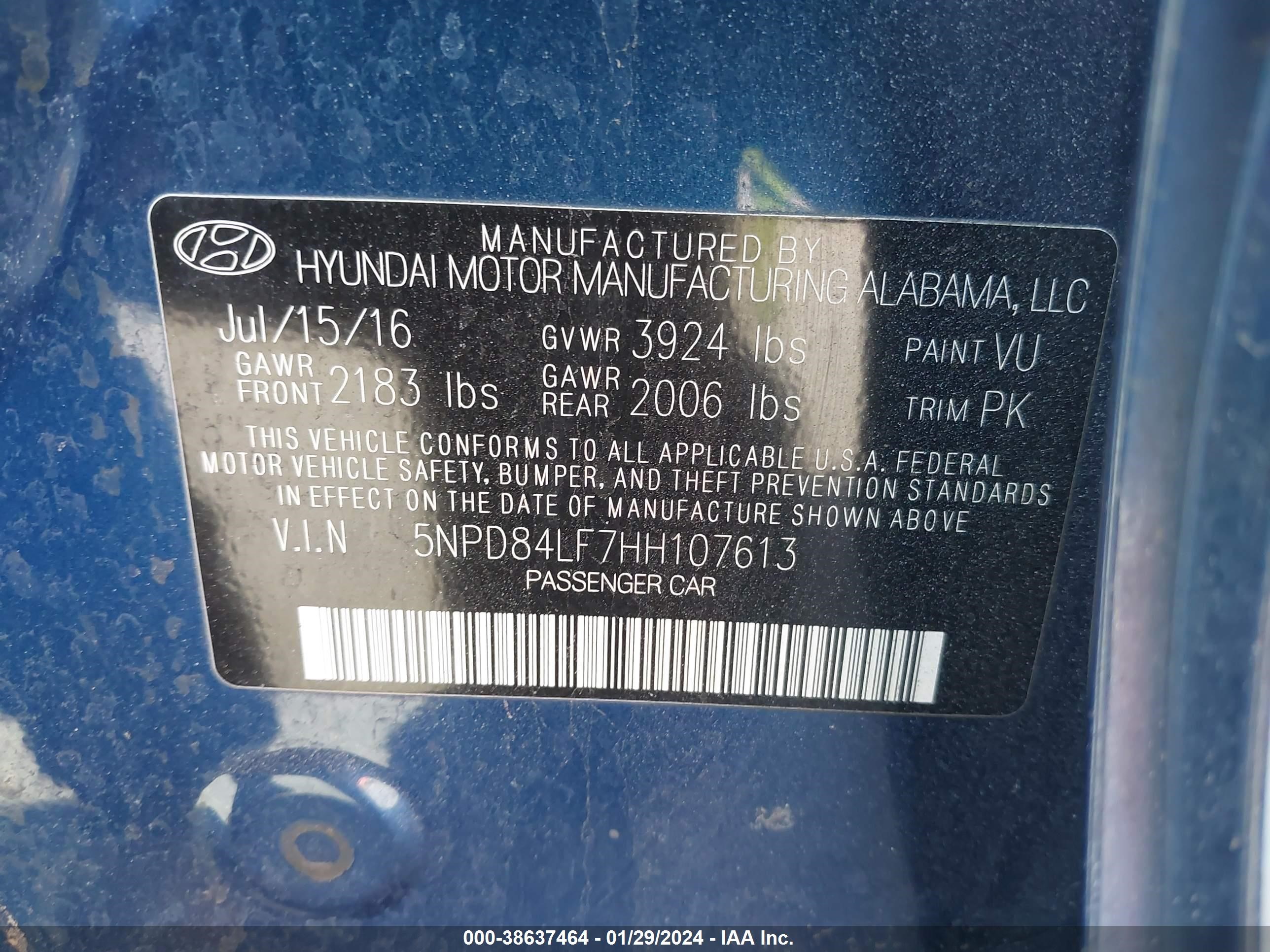 Photo 8 VIN: 5NPD84LF7HH107613 - HYUNDAI ELANTRA 