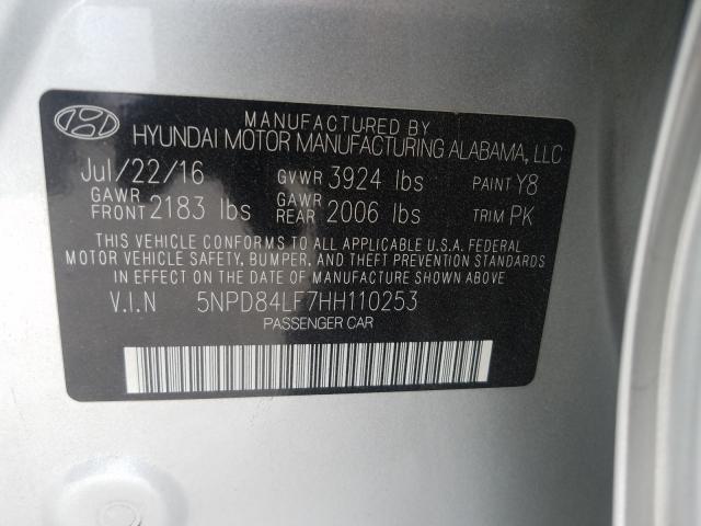 Photo 9 VIN: 5NPD84LF7HH110253 - HYUNDAI ELANTRA 