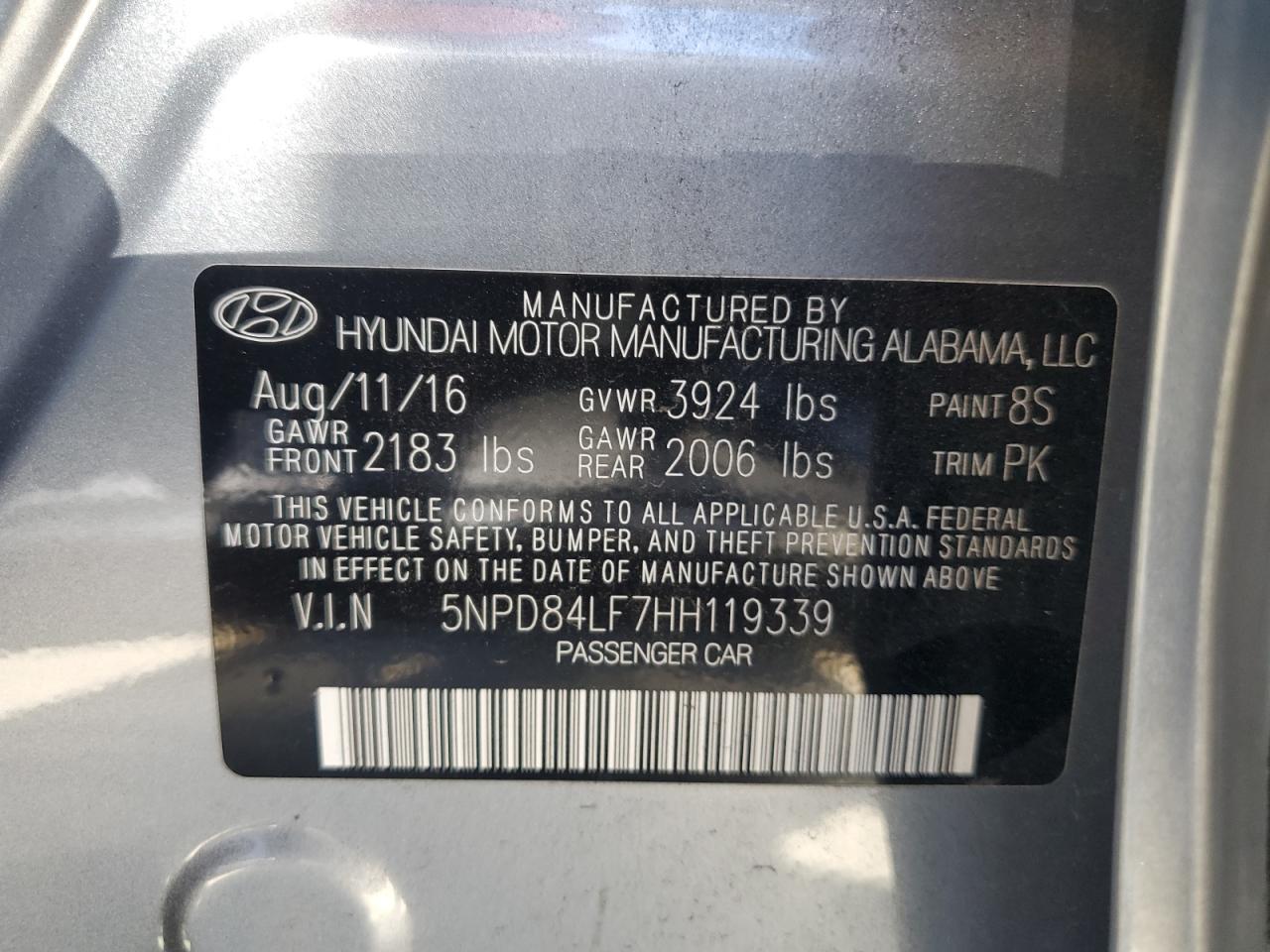 Photo 12 VIN: 5NPD84LF7HH119339 - HYUNDAI ELANTRA 