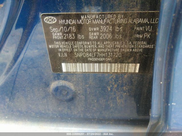 Photo 8 VIN: 5NPD84LF7HH131720 - HYUNDAI ELANTRA 