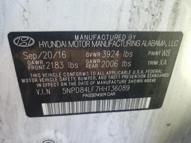 Photo 11 VIN: 5NPD84LF7HH136089 - HYUNDAI ELANTRA SE 