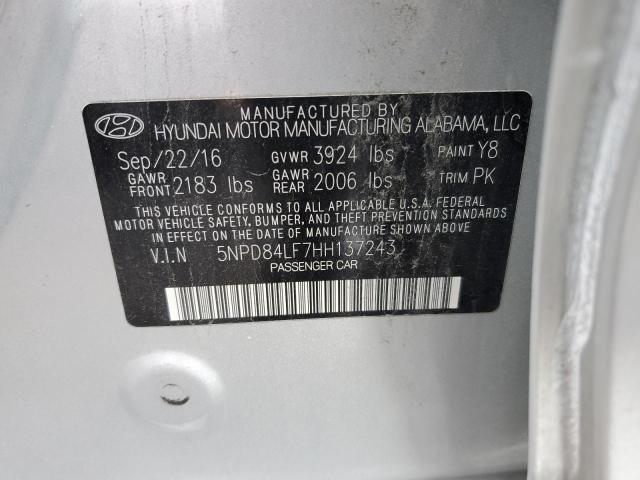 Photo 12 VIN: 5NPD84LF7HH137243 - HYUNDAI ELANTRA SE 