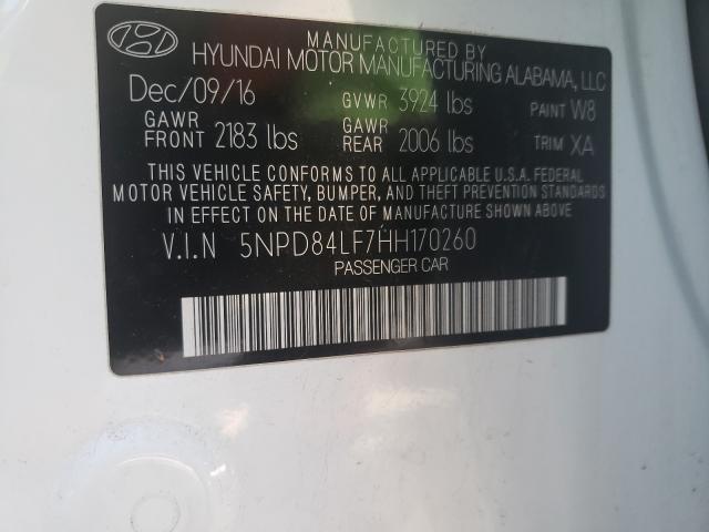 Photo 9 VIN: 5NPD84LF7HH170260 - HYUNDAI ELANTRA SE 