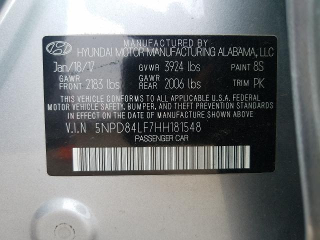 Photo 9 VIN: 5NPD84LF7HH181548 - HYUNDAI ELANTRA 