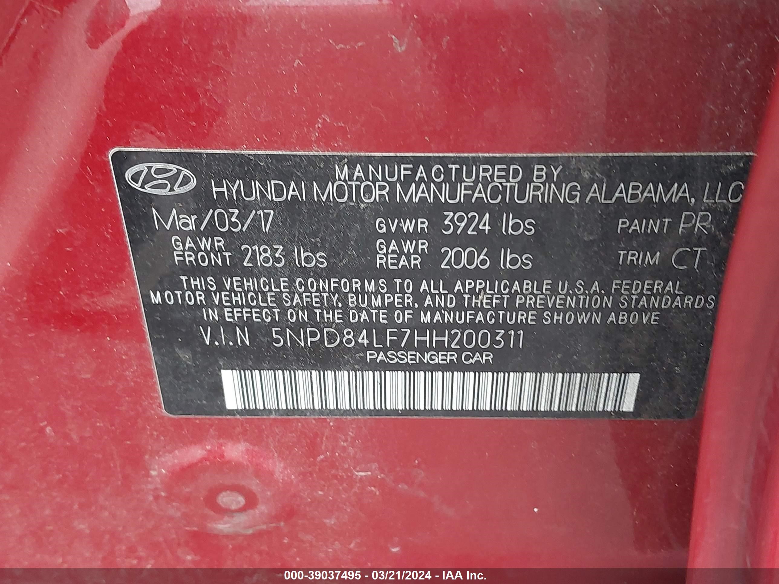 Photo 8 VIN: 5NPD84LF7HH200311 - HYUNDAI ELANTRA 