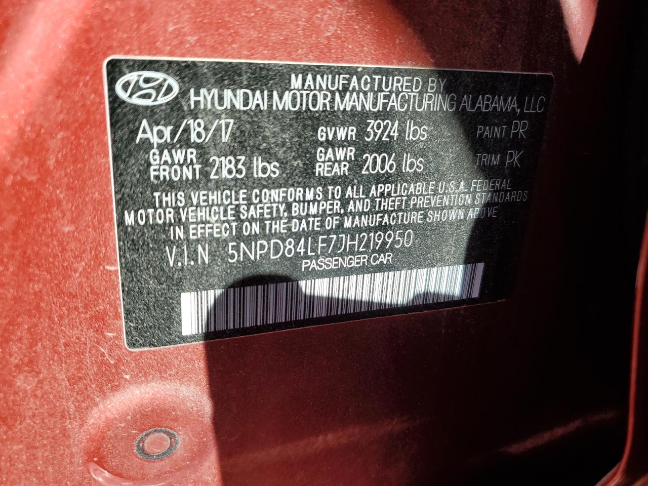 Photo 11 VIN: 5NPD84LF7JH219950 - HYUNDAI ELANTRA 