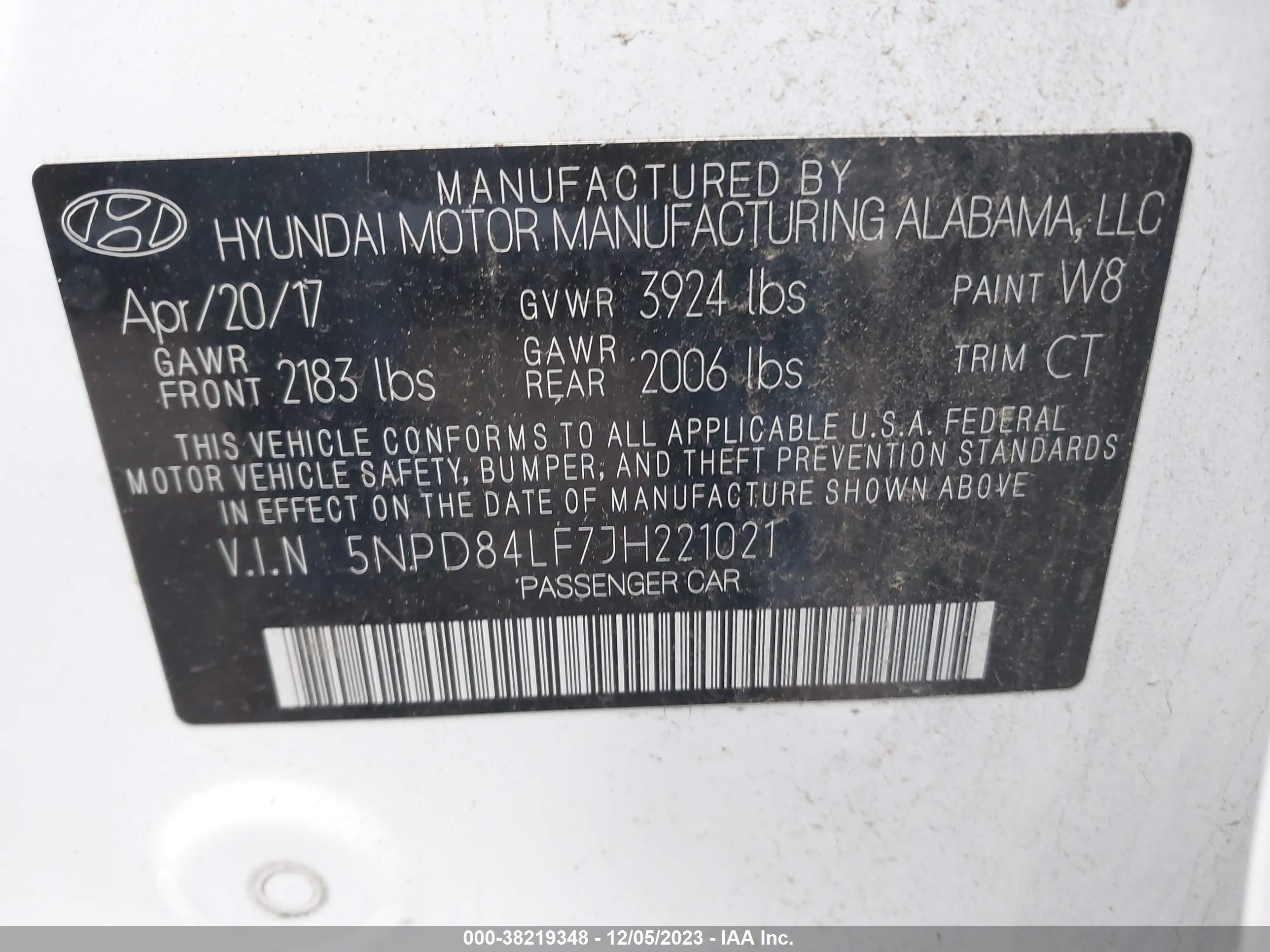 Photo 8 VIN: 5NPD84LF7JH221021 - HYUNDAI ELANTRA 