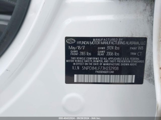 Photo 8 VIN: 5NPD84LF7JH232908 - HYUNDAI ELANTRA 